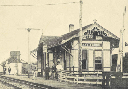 Photograph of Wabash RR Depot at Martinsburg Missouri c 1900
