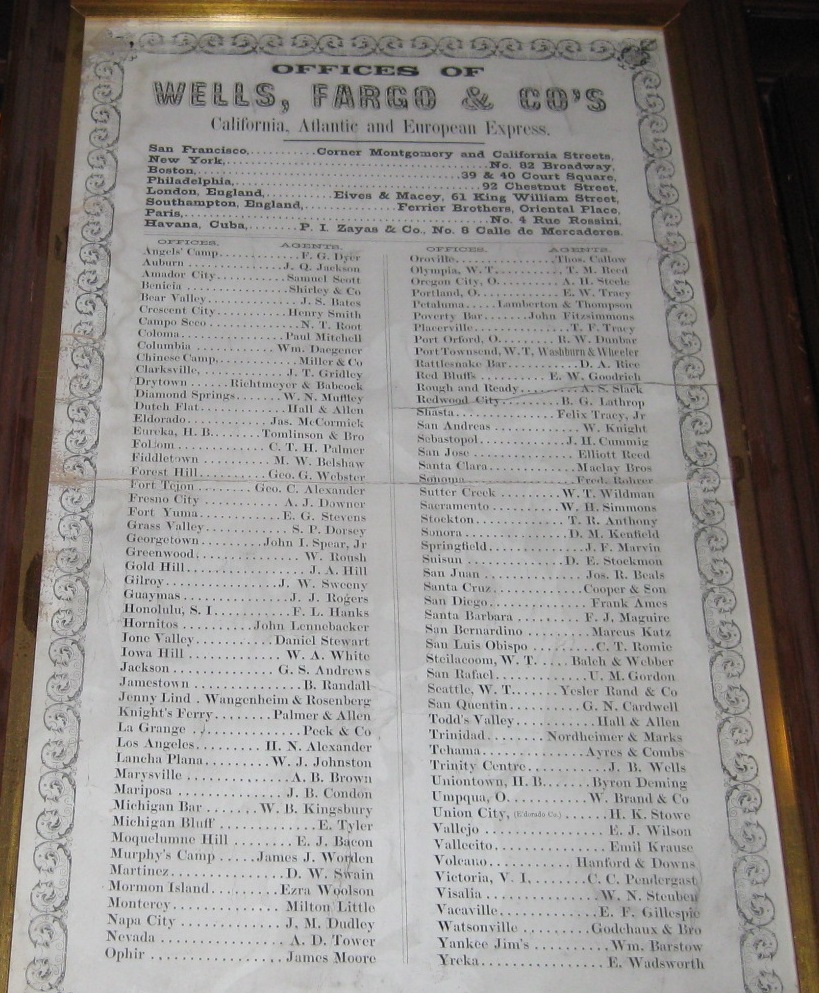 Wells Fargo & Co.'s Express early List of Offices