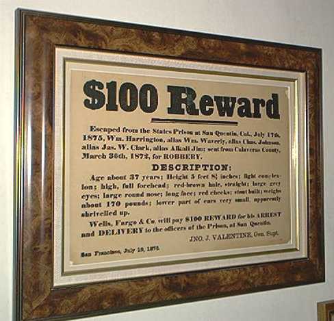 Wells Fargo & Co. Reward Poster