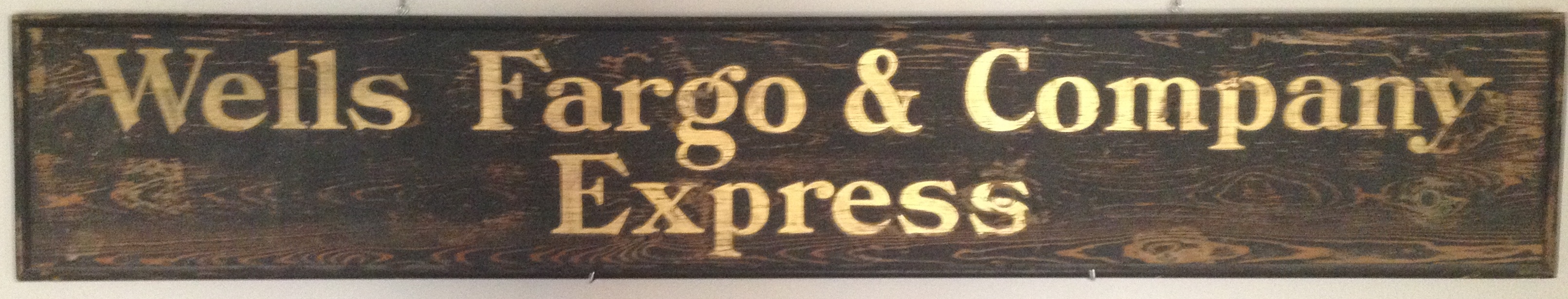 Wells Fargo & Co.'s Express Wood Office Sign